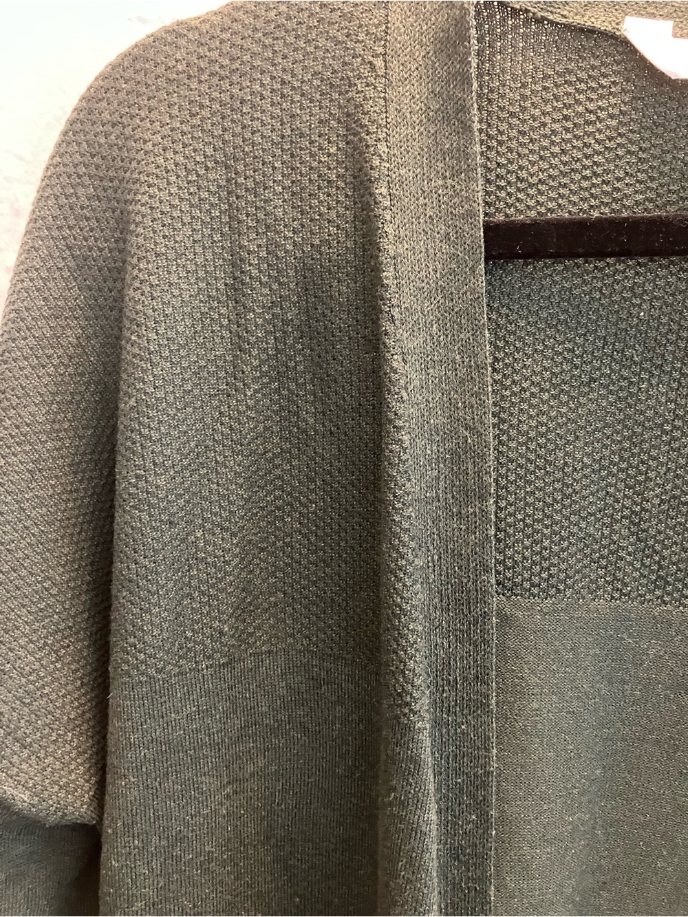 Time and Tru Olive Green Open-Front Women's Cardigan - Picture 2 of 5